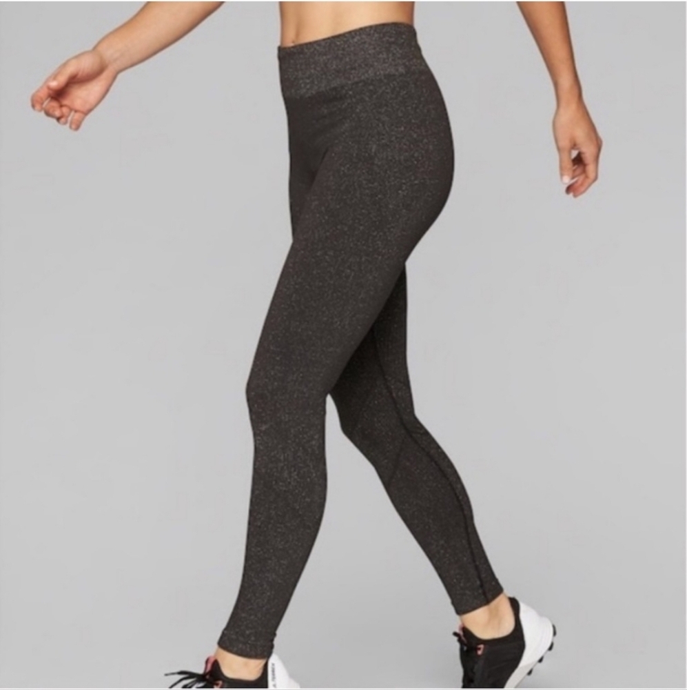 Athleta Espresso Tight Shimmer Glitter Seamless Small‎